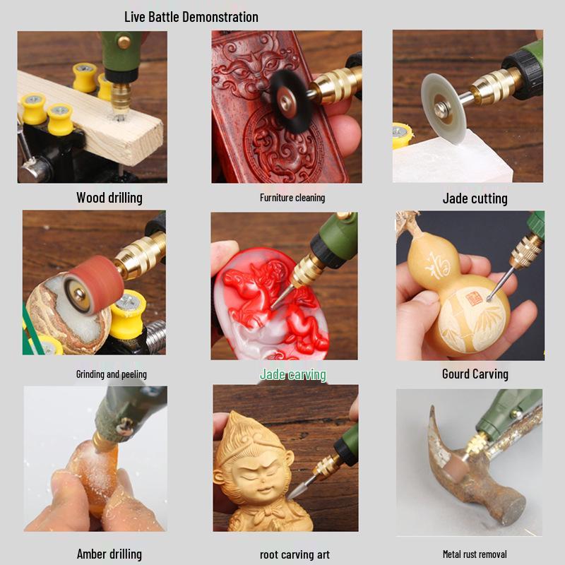 Mini Burghiu Electric & Polizor cu Control al Vitezei pentru Sculptură, Lustruire și Gravură