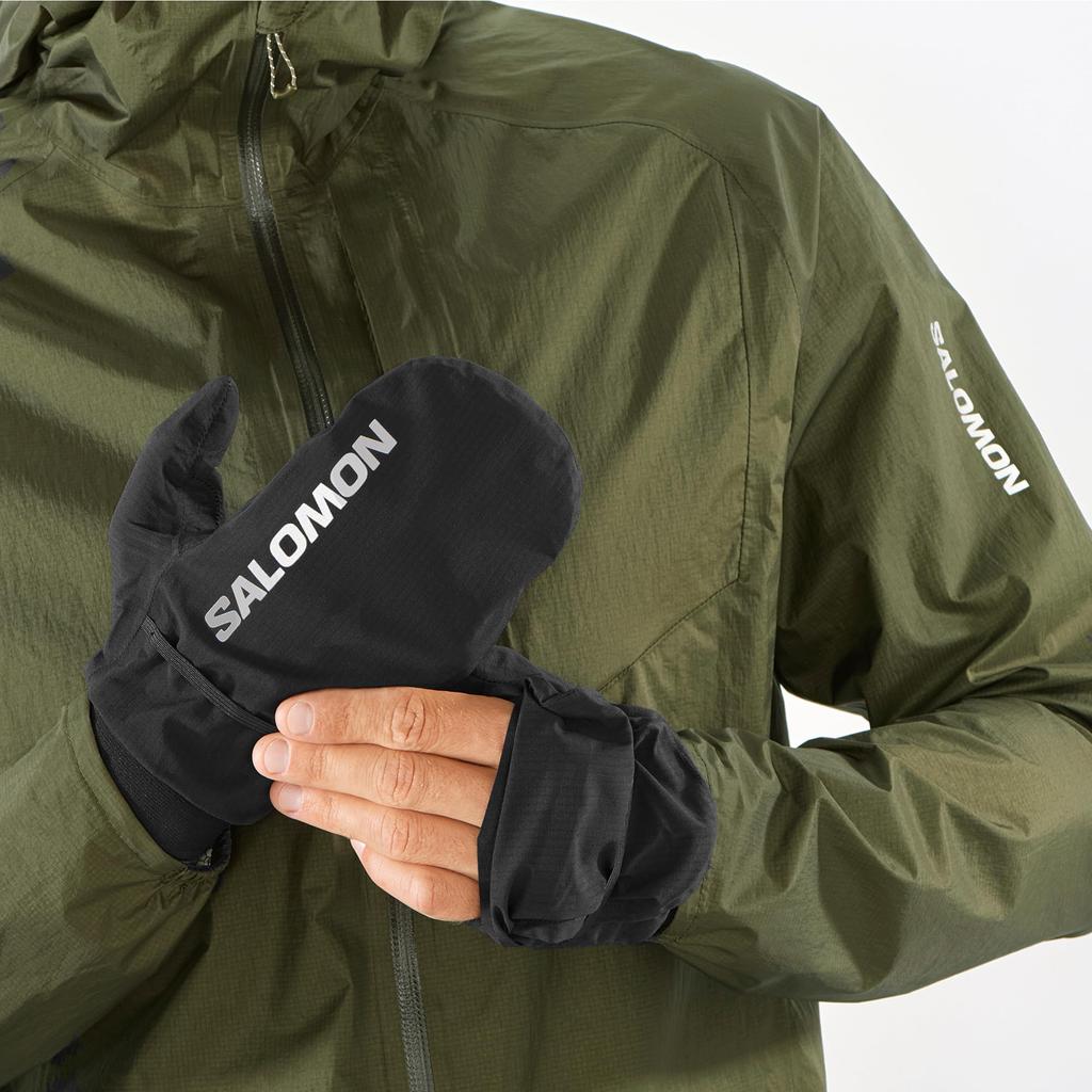 SALOMON Rękawice Outdoorowe MITENKI BONATTI WODOODPORNE MITENKI UNISEX Wodoodporne LC2052000 GŁĘBOKI CZARNY (Rękawiczka Bonatti) M / L