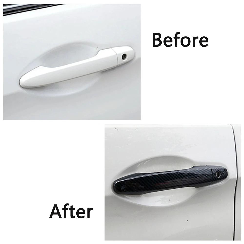 For Honda CRV CR-V 2012 2016 Carbon Fiber Printed Car Exterior Door Handle Cover Door Bowl Moulding Trim For Civic 2013 2015