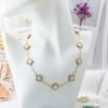Collana con 10 Fiori Quadrifoglio Moda Lusso Leggero Ciondolo a Fiore Catena Clavicola da Donna
