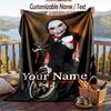Custom Text Flannel Throw Blanket, Lightweight Cozy Bed Sofa BlanketSaw Billy the Puppet