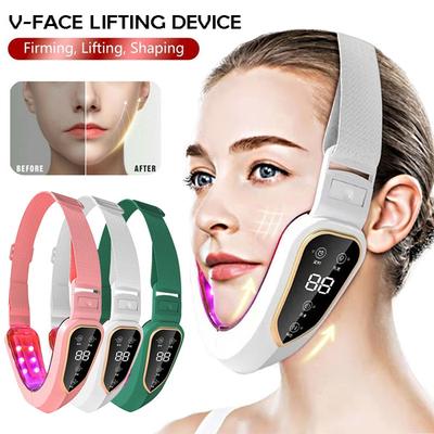 Facial Lifting Device LED fotonová terapie Vibrační masážní přístroj pro zeštíhlení obličeje V Face Chin Lift Up Slim Mask Face Lifting Ztenčení zpevnění