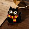 Animal Lapel Pin Cartoon Black Cat Brooch Pin, Enamel for Canvas Bags Men Women, Decorative Badge Clothing Scarves Sweaters Metal Jackets Pins