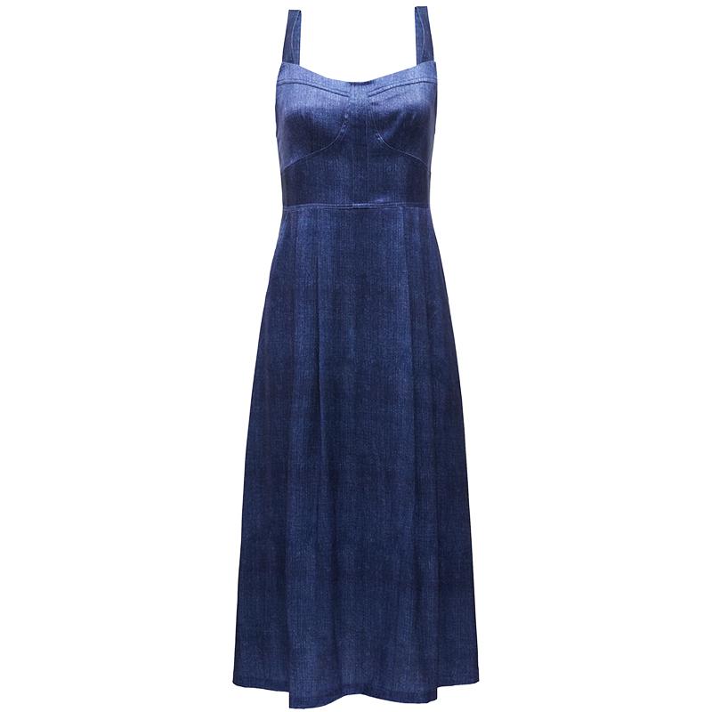 VEROMODA Women's Pleated High-Waist Sling Midi Dress