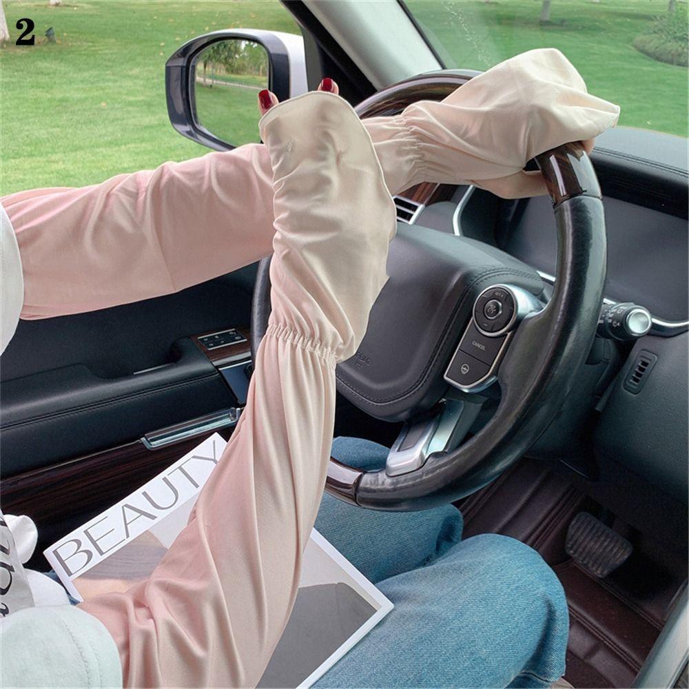 

Cool Sun Protection Gradient Color Elbow Cover Anti-UV Arm Sleeves Long Gloves 2