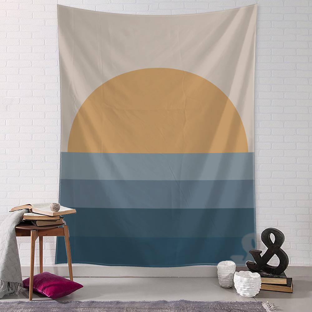 Sunrise Illustration Tapestry Wall Hanging Psychedelic Witchcraft Nature Landscape Aesthetics Room Home Art Decor