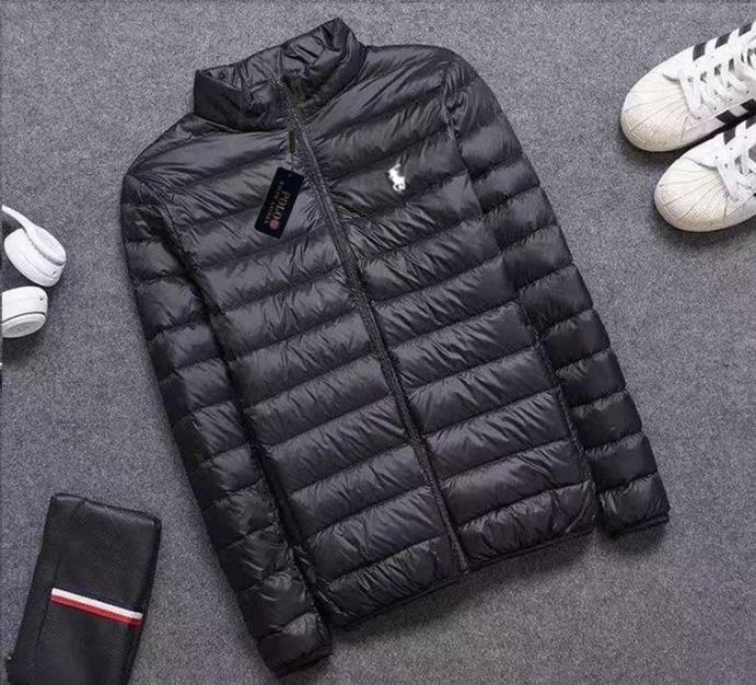 Jachetă de iarnă casual ușoară pentru bărbați 2025, cu guler înalt brodat RL - Rezistentă la frig, Mărime mare, Lungime scurtă