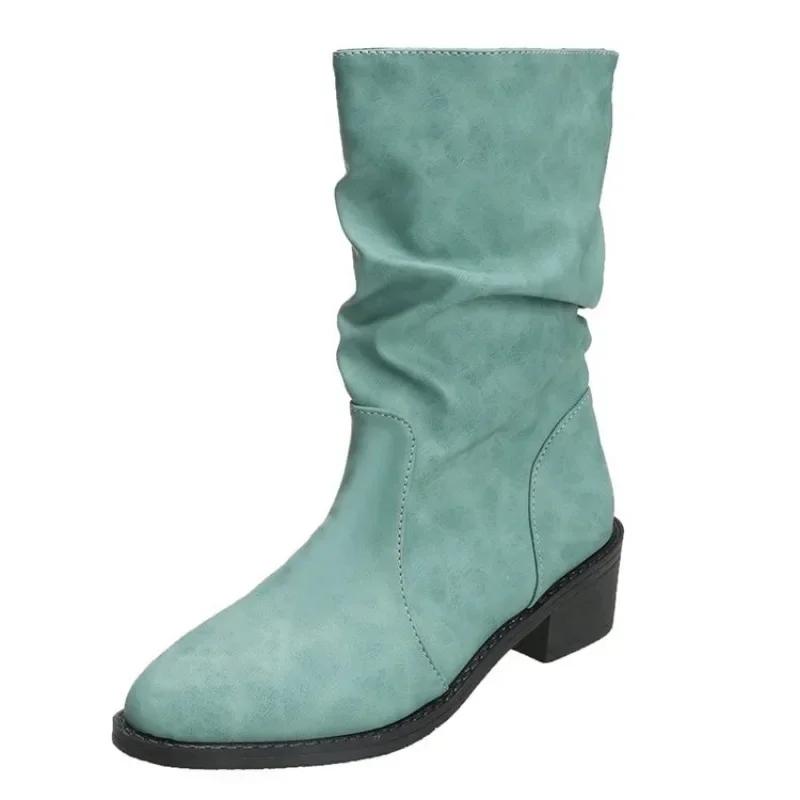 Fashion Sexy Women’s Boots Winter Keep Warm Over The Knee Boot Faux Suede Thigh High Boots Round Head Comfortable Lace Up Shoes Low Heel