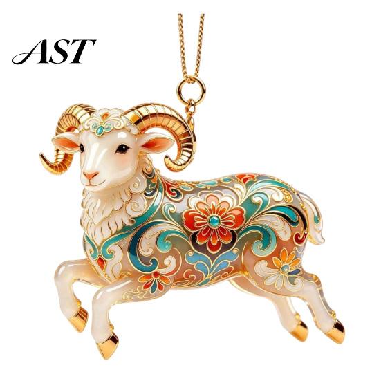 Decorative Acrylic Christmas Tree Decoration 2D Goat Ornament, Cute Animal Sheep Hanging Decor for Lightweight Holiday Accessory Tree, Party