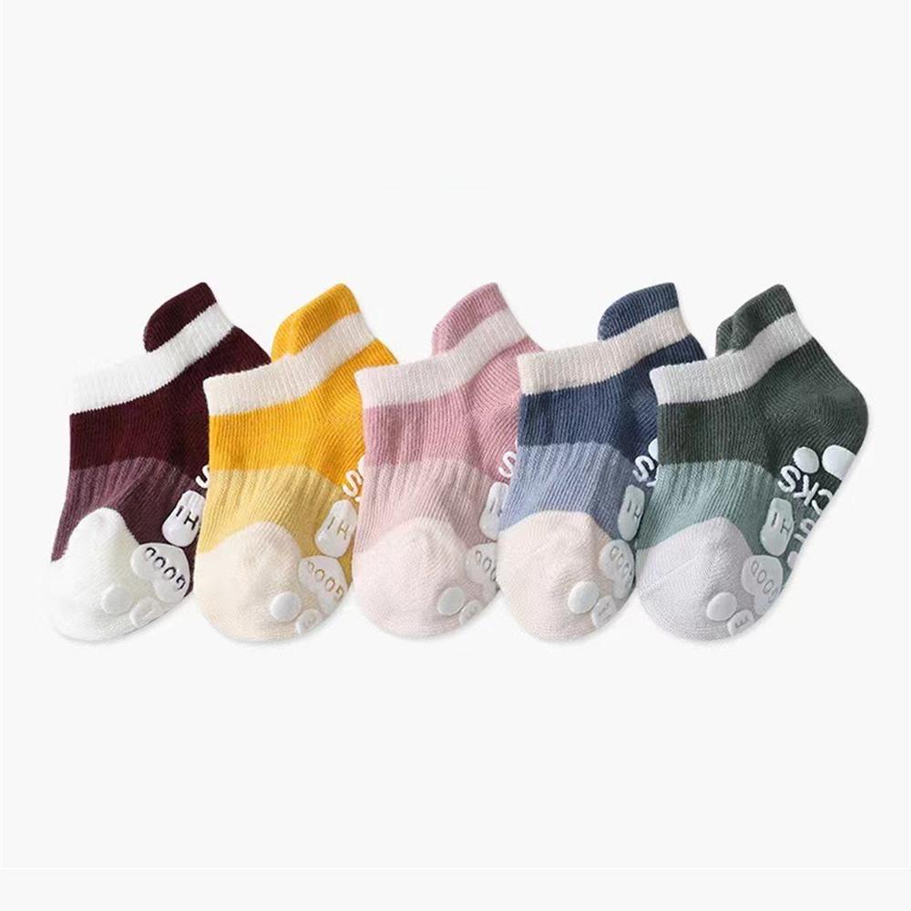 5 Paare/Set Niedliche Babysocken Geklebt Rutschfest Niedrig geschnittene Socken für Säuglinge Farblich passende Kindersocken Baby Mädchen und Jungen