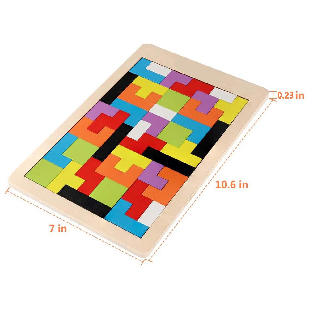 1 Set Wooden  Jigsaw Puzzle Baby Early Education Fun Game Children Thinking Logic Square Toy Puzzle Macaron Color