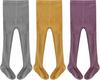 LOLANTA Knit Tights with and Ages Kids' Feet, 3-Pair Set, Gray, Purple, Yellow, 1-3