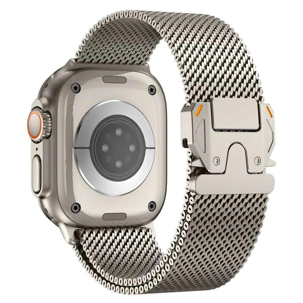 Metal Clasp Band for Apple Watch Ultra 3 2 1 49mm/Series 11 10 46mm/9 8 7 45mm/SE3 SE2 SE 6 5 4 44mm/3 2 1 42mm Milanese Stainless Steel Strap