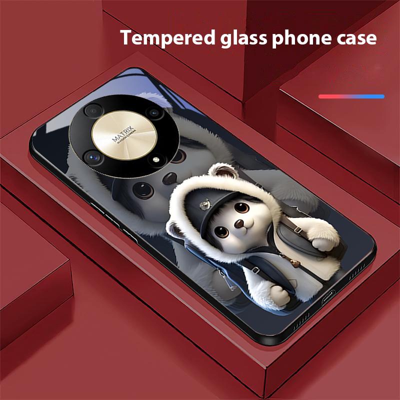 Cute Little Panda For Honor Magic 6 50 70 90 Lite X7b 200 Pro Nova 10 Nova 5T X6 P30 Pura 70 Ultra Tempered Glass Phone Case