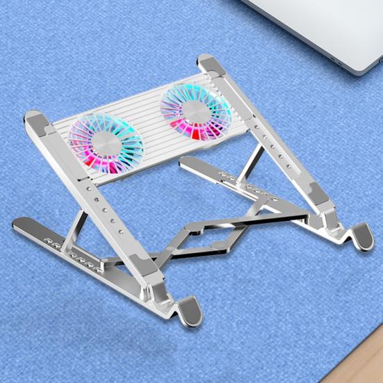 Chladicí podložka pro notebook 2/4 tiché ventilátory Výškově nastavitelné RGB Skládací hliníková slitina Počítačový chladič Stojan Držák chladiče PC Příslušenství
