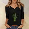 3/4 Sleeve Shirts For Women Cute Print Graphic Tees Blouses Casual Plus Size Basic Tops Pullover