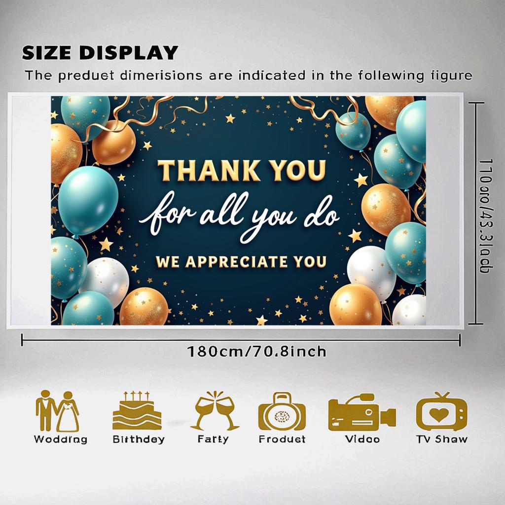 Durable Build Party Decoration Gratitude Banner Appreciation Banner for Volunteer Event Thank You Party Teacher Recognition
