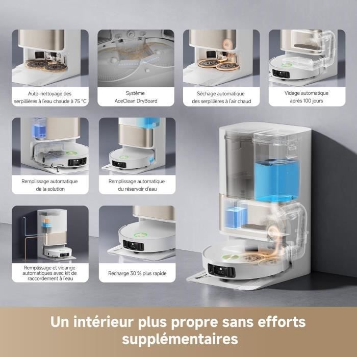 DREAME L50 Pro Ultra Saug- und Wischroboter mit automatischer Entleerstation - Automatische Reinigung der Wischmopps - Leistung 19.500 Pa