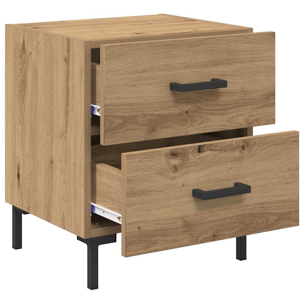 Nightstand Set of 2 Artisan Oak Finish 40 x 35 x 47.5 cm Engineered Wood