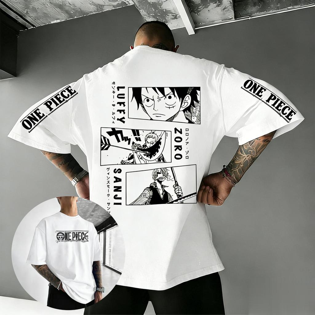 T-shirt Grafica Anime One Piece Luffy Zoro Sanji Uomo Donna Manica Corta Tee Harajuku Streetwear Top Casual Y2k 2026 Estate Nuova