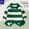TonLion Boys' Academy Style Striped Long Sleeve Polo T-Shirt