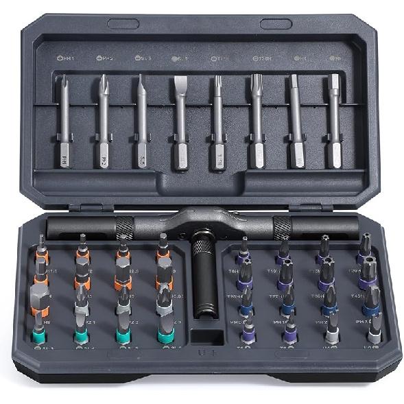 42 in 1 Magnetic Screwdriver Set, DIY Ratchet Screwdriver Set, Multi Bit Magnetic Drive Set with Detachable Ratchet Handle, Portable Compact Repair