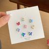Spring Collection: Fresh Gradient Butterfly Earrings Set with Silver Needles