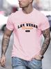 Welcome To Las Vegas Nevada Print T-shirt For Men Summer Short Sleeve O-neck Cotton Tees Casual Streetwear Oversized Tops