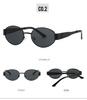 Trendy Oval Frame Metal Sunglasses 9521 - European & American Style