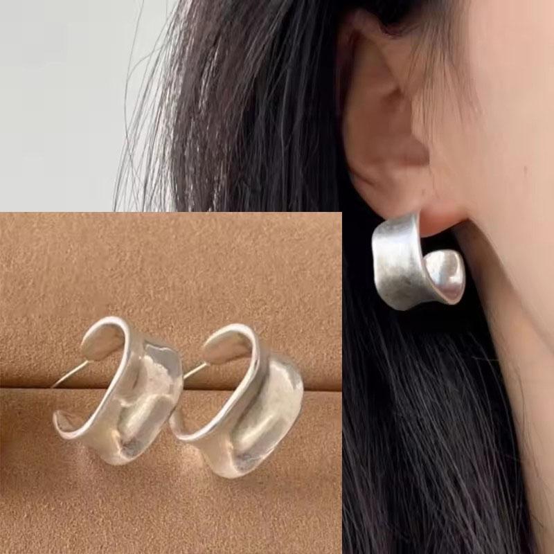 VENTFILLE 925 Sterling Silver Geometry Hoop Earring for Women Minimalism Classic Office Versatile Fashion Jewelry Gift Dropship