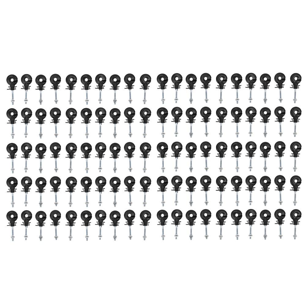 100Sets Black Electric Fence Insulator Durable Husbandry Fence Insulator  Livestock