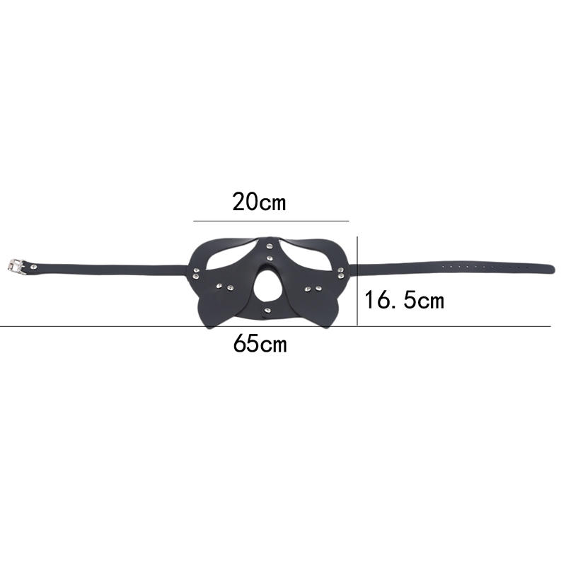 Black Rivet Cat Head Masks Half Face Role-playing Female Leather Masks Halloween Party Outfits And Accessories