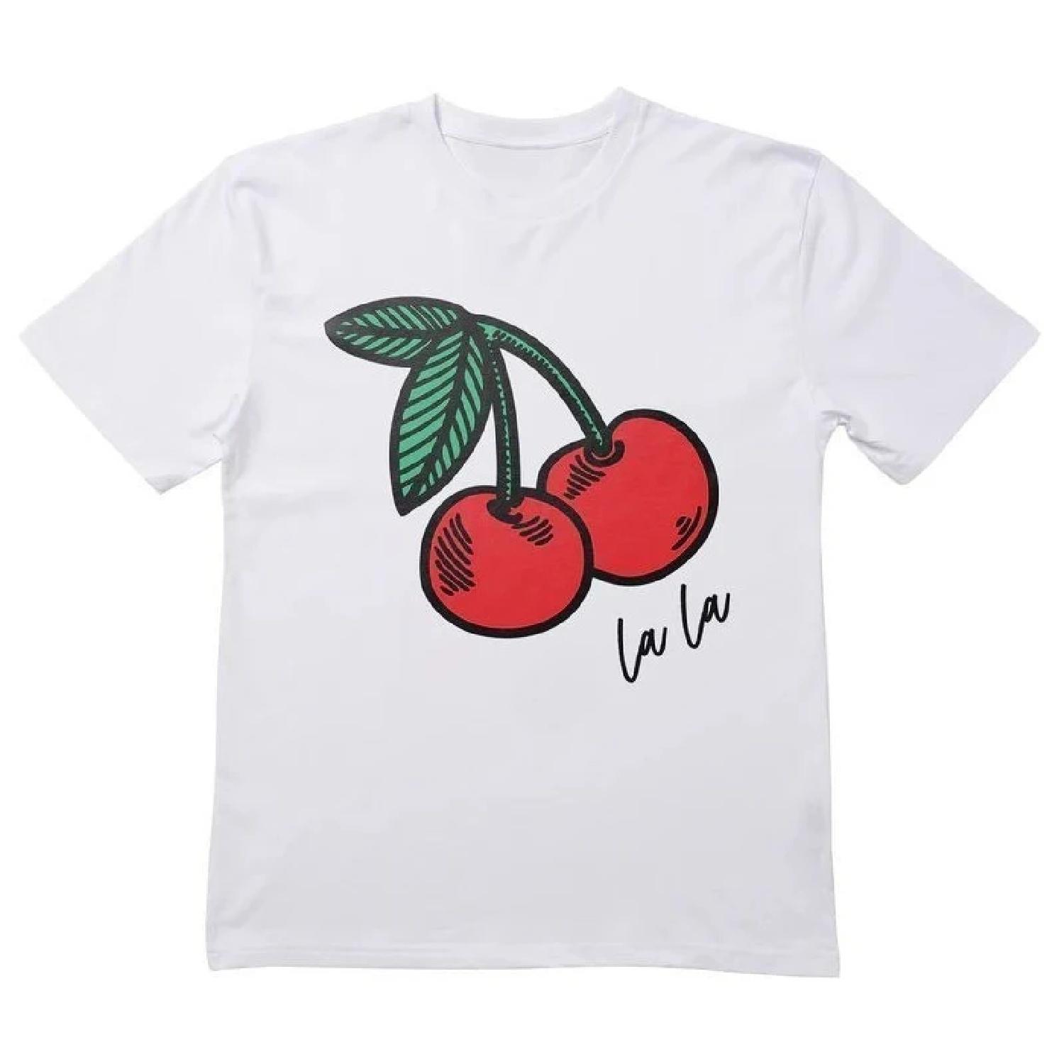 2025 Otoo e Invierno camiseta con estampado de frutas bonitas y pesadas camiseta verstil personalizada holgada informal de XXXXXL белый 1590₽