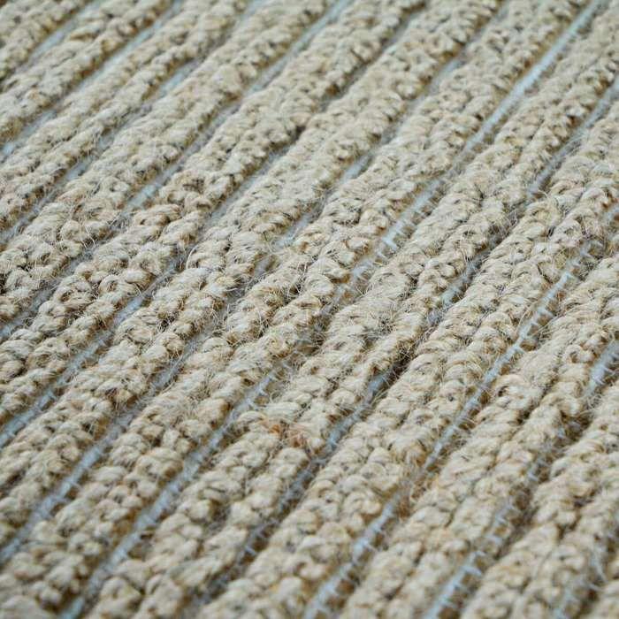 Tapis salon en jute naturel artisanal beige avec franges 120x160