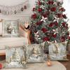4Pcs Christmas Throw Pillow Cover White Santa Claus Snowman Xmas Tree Reindeer Cushion Cover Xmas Decorative Pillow Cover for Home Sofa Bed Couch