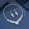 Zircon Necklace Earrings Set Chain Bridal Wedding Dress Dress Dinner Accessories High-End Jewelry Ladies