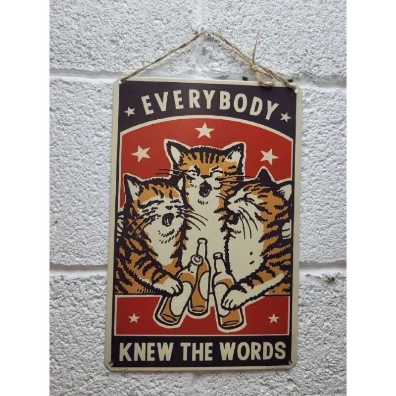 Katzen Metall Wandkunst, Haustierliebhaber Poster Schild
