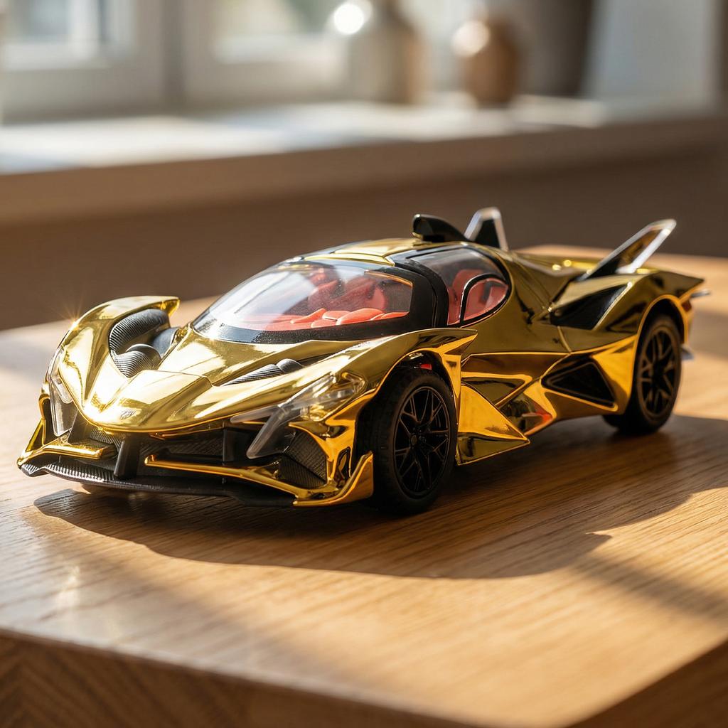 1:32 Apollo EVO Electroplated Version Supercar Alloy Metal Diecast Model Car Desktop Display Collectibles Ornament Holiday Gifts