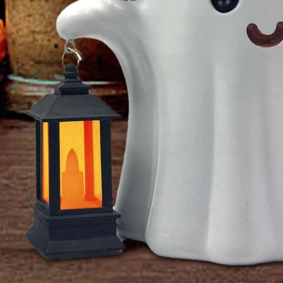 Ghost Statue Solar/Battery-Powered Weather Resistant Resin Whimsical Ghost Pumpkin Design Ornament Halloween Decor