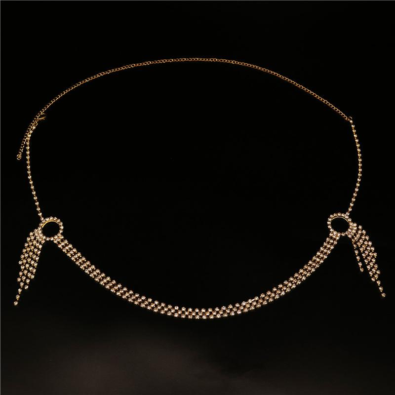 

Sexy Multi-Layer Rhinestone Waist Chain European And American Fashion Beach Romantic Su Body Chain Waist Chain