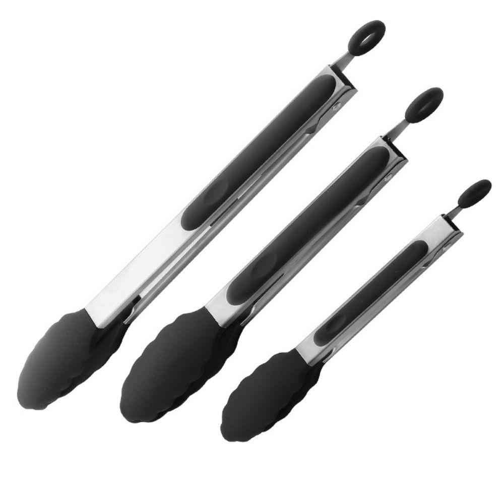 Stainless Steel Food Clip Silicone Cooking Tongs New Barbecue Scissors Clip Set  Outdoor