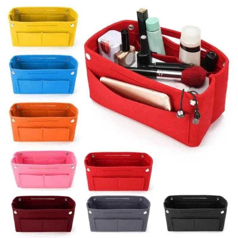 1 Pc Multi-Pocket Travel Insert Felt Organizer Bag Purse Handbag Portable Dorm Room Cosmetic Storage Bags Bathroom Organizer