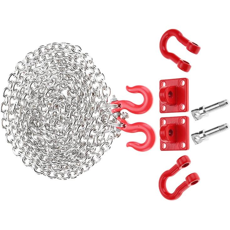 RC Tow Hook Chain, U Shaped Tow Hook Trailer Chain Assemble Parts for RC Climbing Crawler Car 1/18