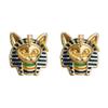 Art Cultural Enamel Paint Earrings Egyptian Design Gold Plated Ear Accessories for Daily Wear and Special Event
