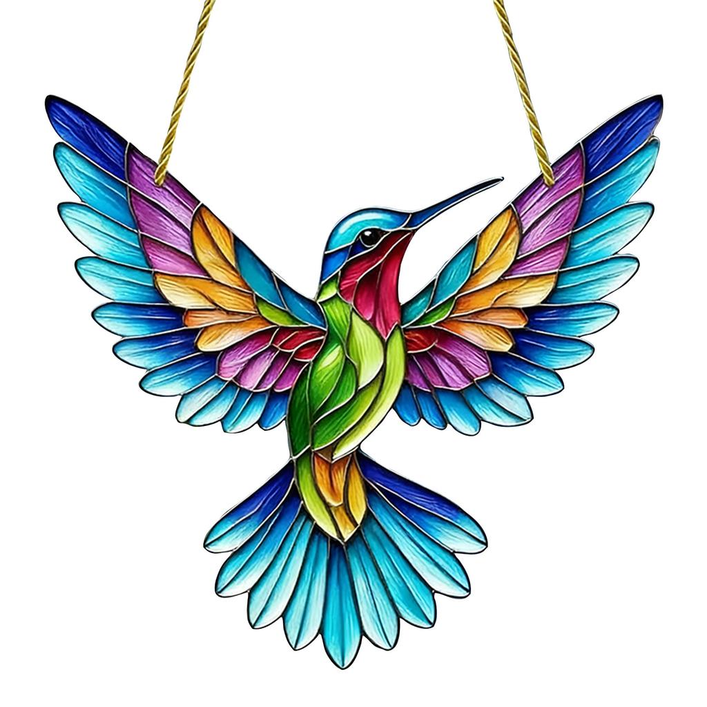 Crystal Sky Stained Art Ornament, Crystal Inspired Acrylic Bird Hanging Decoration, Diamond Art Bird Window Hanging, For Gardens Indoor Window