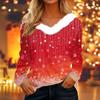 Dámské košile s dlouhým rukávem Roztomilé topy Vánoční potisky Trička Blůzy Ležérní Nadměrné velikosti Základní topy Pulovr