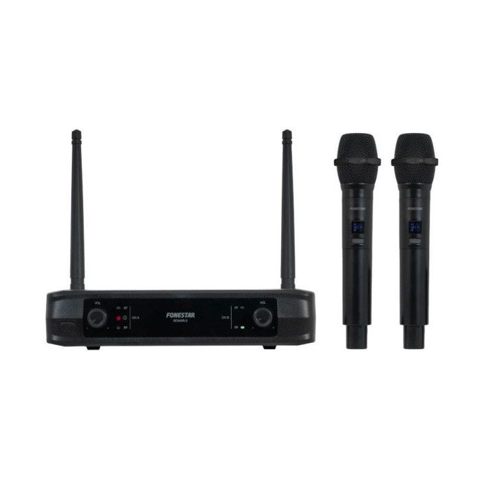 Micrófono Inalámbrico Doble Mano UHF Fonestar SONAIR-2M- Incluye Receptor