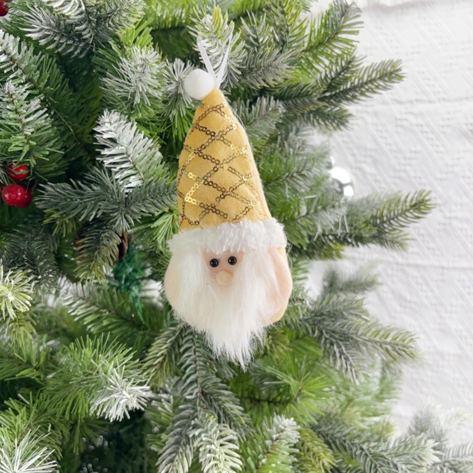 

Christmas Decoration Ornaments Christmas Tree Plush Toy Dwarf Doll Bearded Old Man Christmas Gift One Size золотой