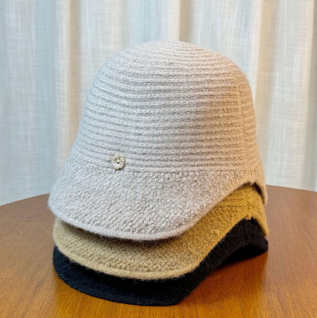 New Autumn and Winter Wool Fisherman Hat Women's Irregular Face Small Basin Hat Casual Versatile Bucket Hat Women's Style