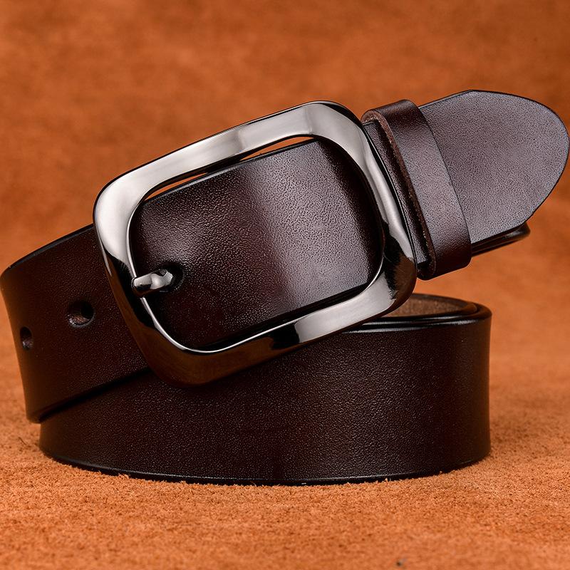 Women'S Genuine Leather Retro Belt Concave And Convex Personalized Pure Cowhide Belt Retro Pure Cowhide Wide Pants Belt